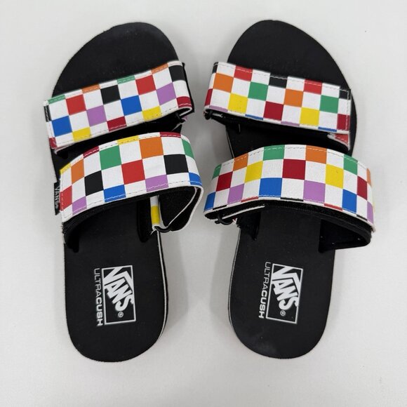 VANS Cayucas Sandals size 5 Women's Multicolor Checkerboard Dual Strap - Picture 4 of 11